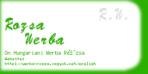 rozsa werba business card